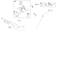 Controls Group Diagram and Parts List for 19N132-0237-H1 100000 - 19Z999 Briggs and Stratton Engine